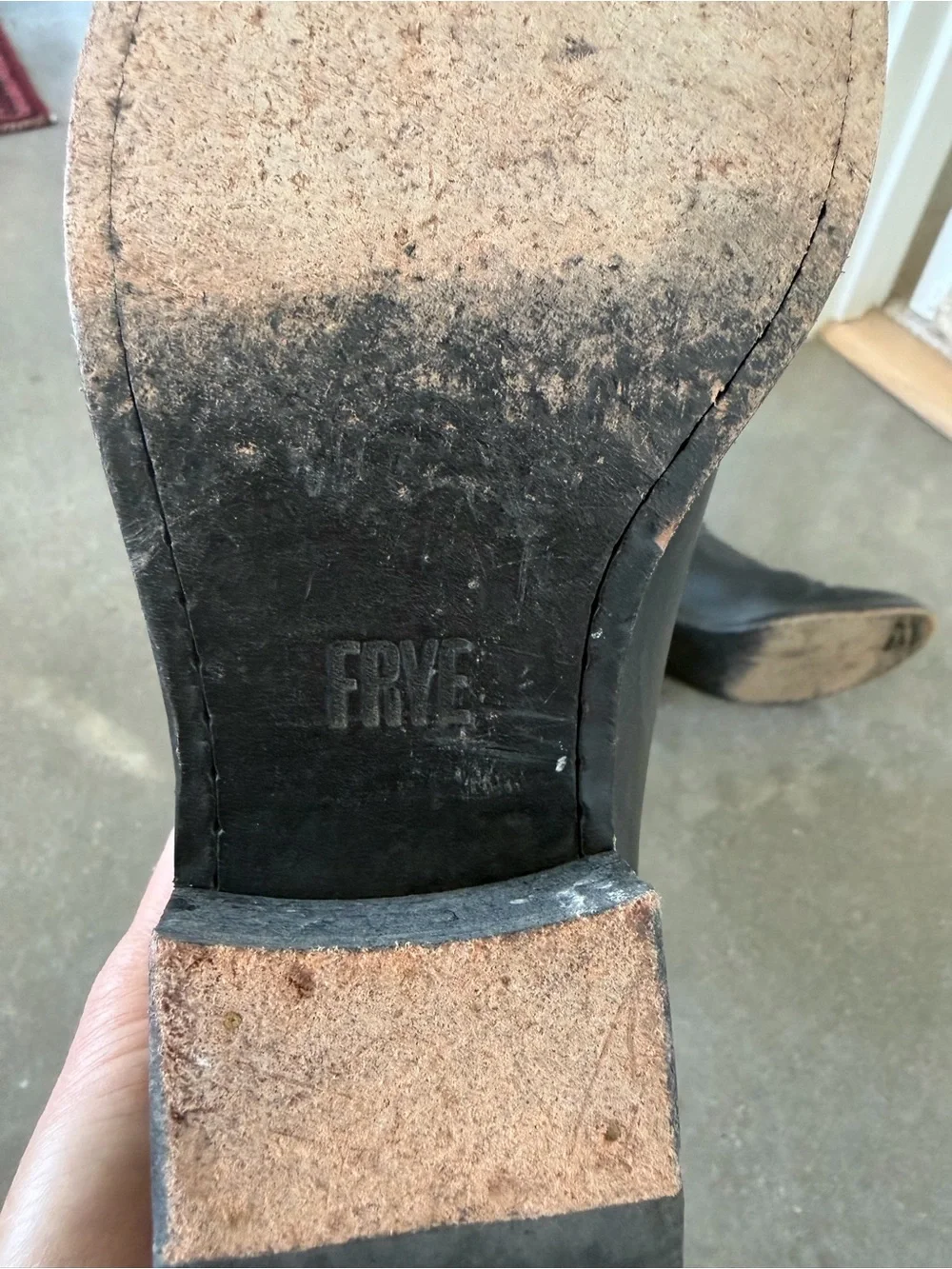 Frye Carson 7M Black Leather Over-the-Knee Riding Boots